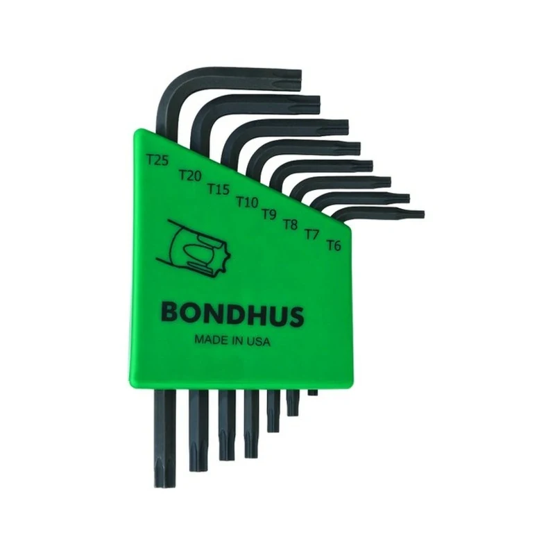 Bondhus 31732 Set 8 Torx L-wrenches Short Length Sizes T6-T25